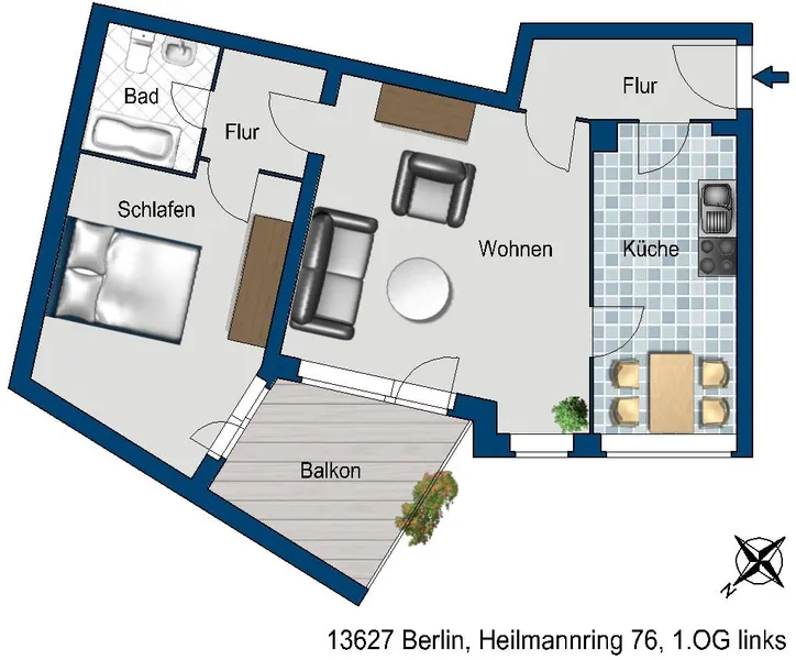 Saniert und gut geschnittene 2-Zimmer Wohnung — photo 1